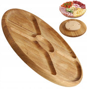 Vassoio girevole KADAX per servire snack, antipasti e formaggi, con 4 scomparti.