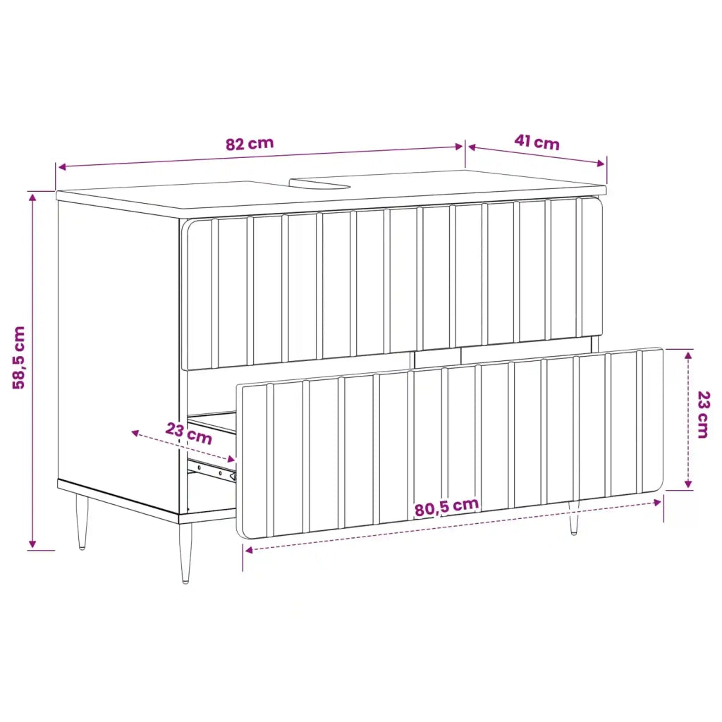 Armadio per Lavabo da Bagno ZWOLLE Legno antico 896363