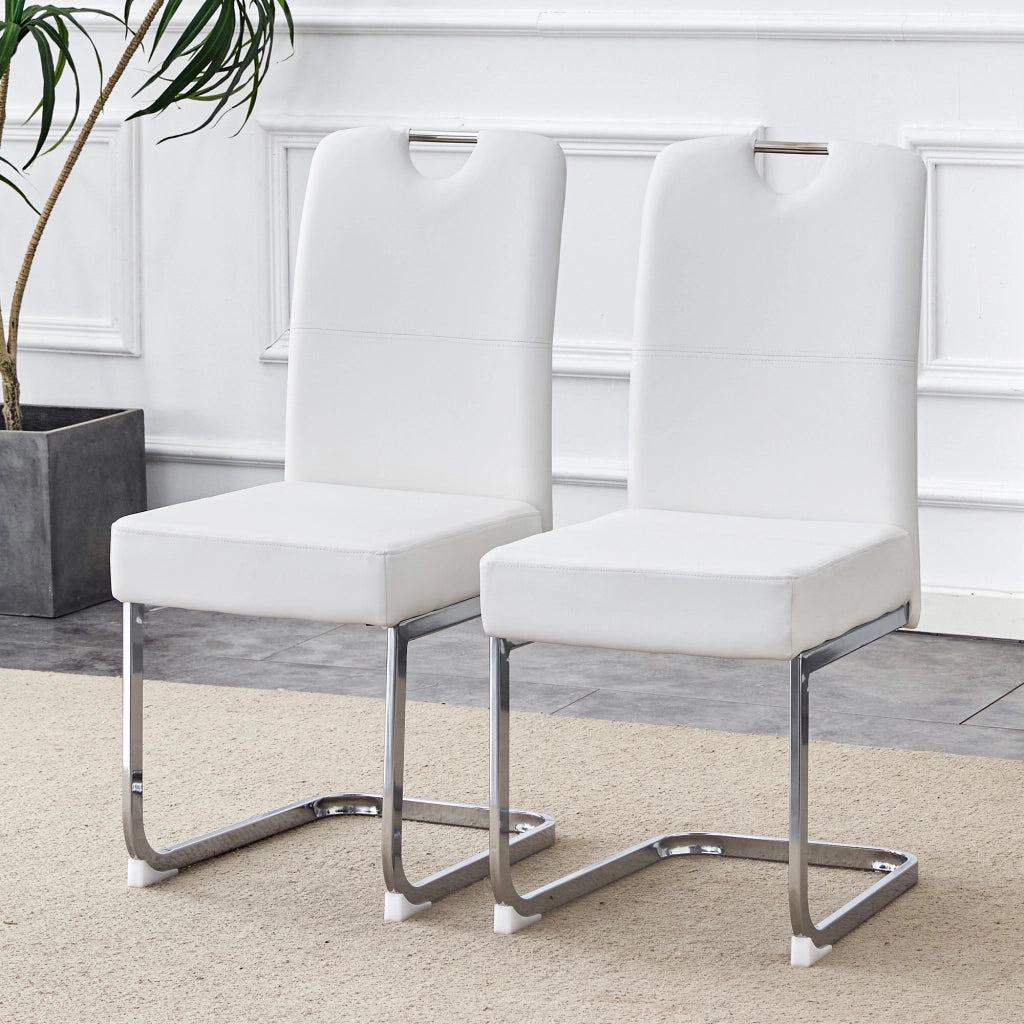 Due sedie da pranzo bianche spesse - Zephmum- Design ergonomico con molle integrate
