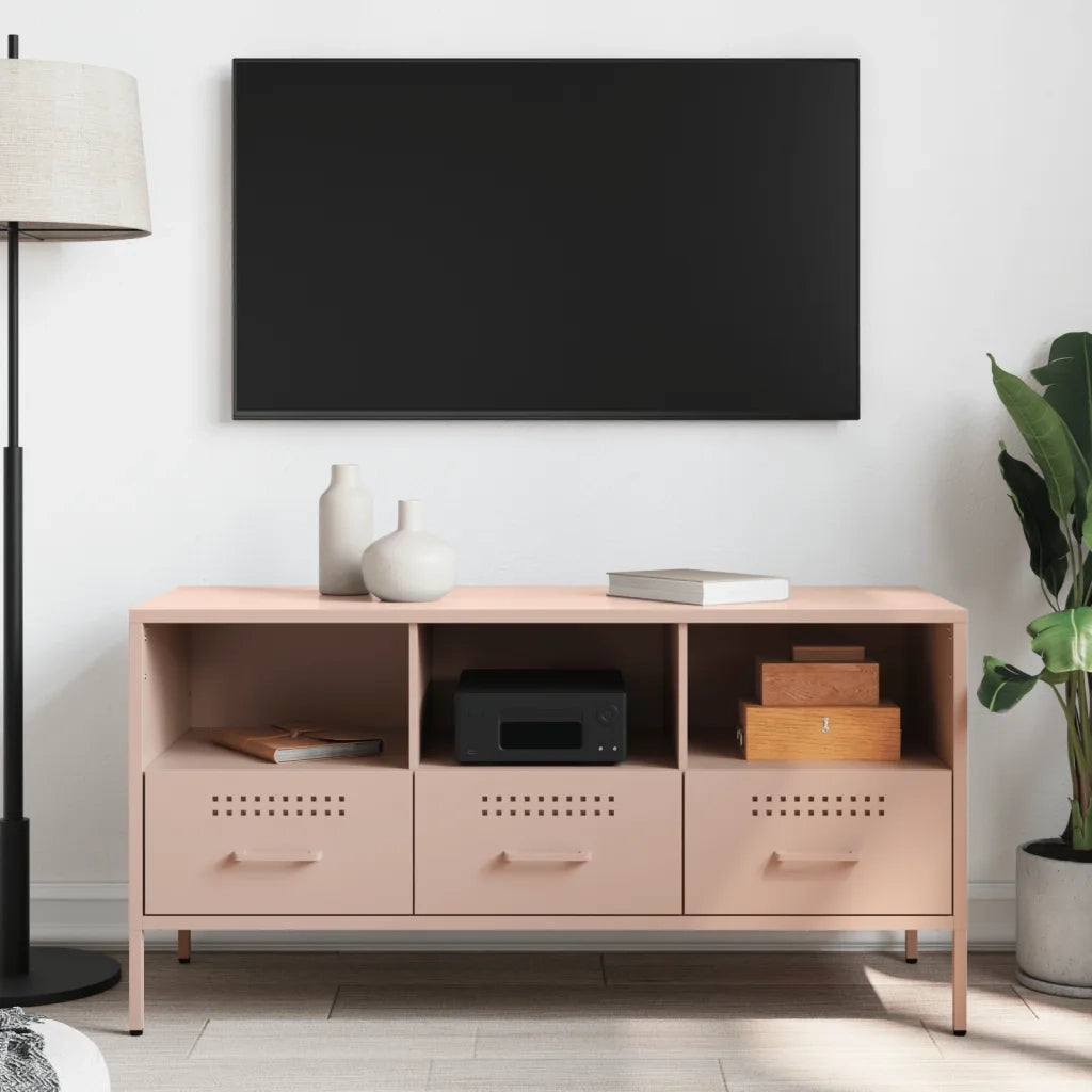 Mobile TV Rosa 100,5x39x50,5 cm in Acciaio 843037