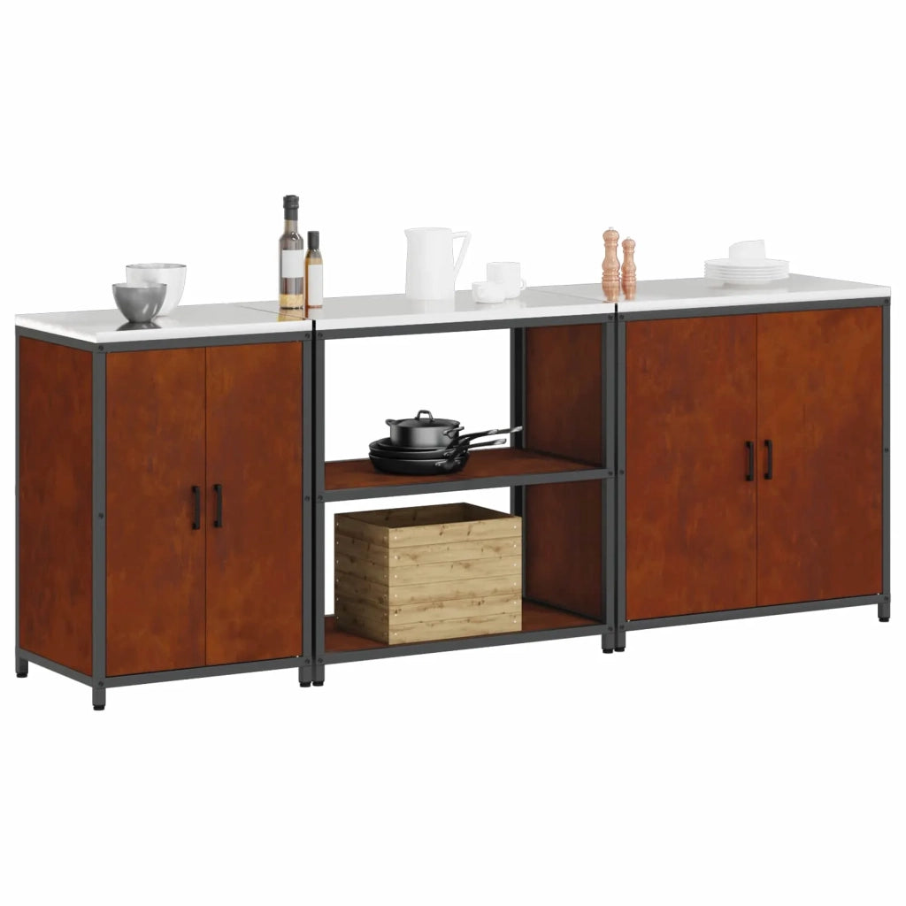 Set di Stoccaggio per Cucina con lo scaffale 3 pcs Ruggine 3392679