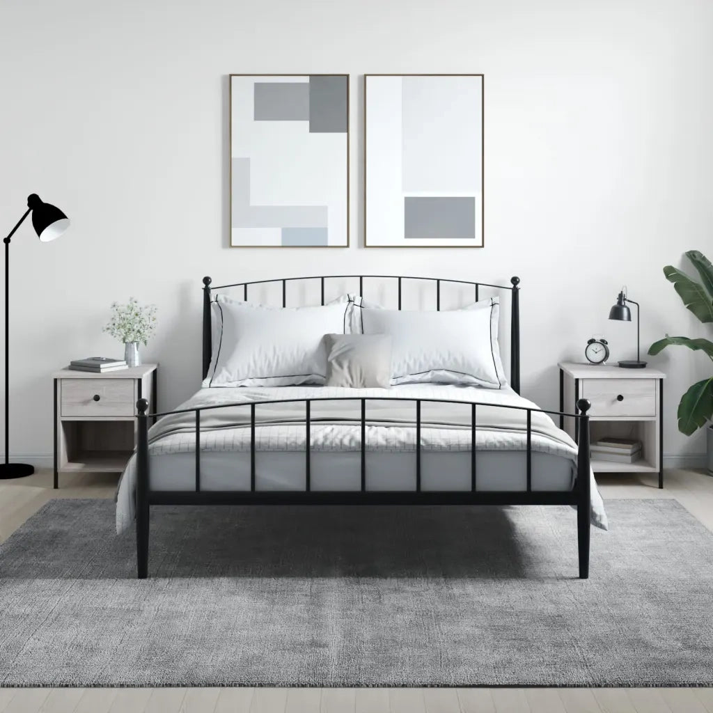 Set di 2 Comodini | Armadio da Notte | Mobiletto da notte Grigio Sonoma 40x42x50 cm in Legno Multistrato