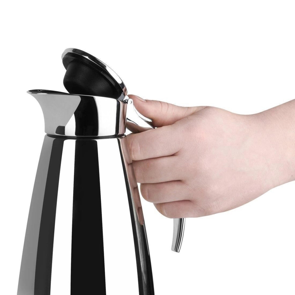 Emsa 502489 Eleganza Caraffa Termica 1 L in Acciaio Inox con Apertura con Una Mano e Beccuccio Antigoccia colore Argento