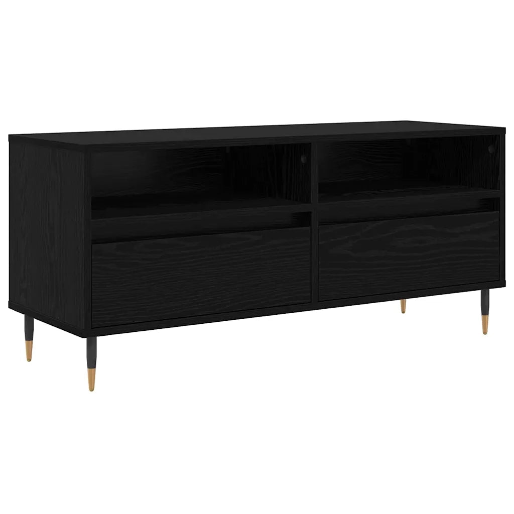 Mobile TV con cassetto Rovere Nero 100 x 34,5 x 44,5 cm 881779