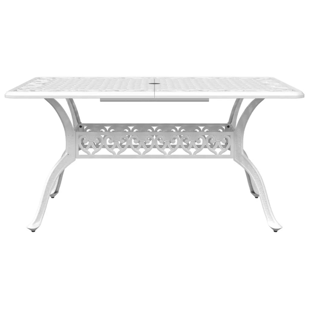 Tavolo da Giardino Bianco 150x90x72 cm in Alluminio Pressofuso 4002805