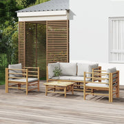 Set Salotto da Giardino 5pz con Cuscini Grigio Chiaro BambÃ¹