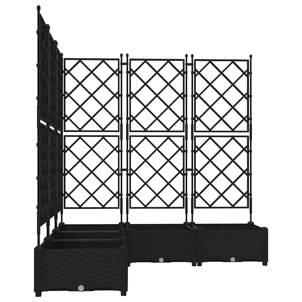 Set di 5 fioriere da giardino moderne da esterno 120 x 120 x 125,5 cm in acciaio nero 02_0058540