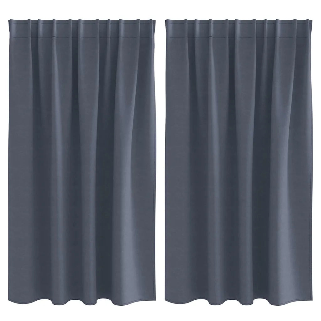 Tende Blackout con Anelli 2 pcs Antracite 140 x 140 cm 4107448