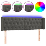 Testiera | Testata a LED Grigio Scuro 147x16x78/88 cm in Velluto