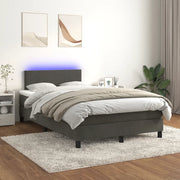 Letto a Molle con Materasso e LED Grigio Scuro 120x200 cm cod mxl 62278