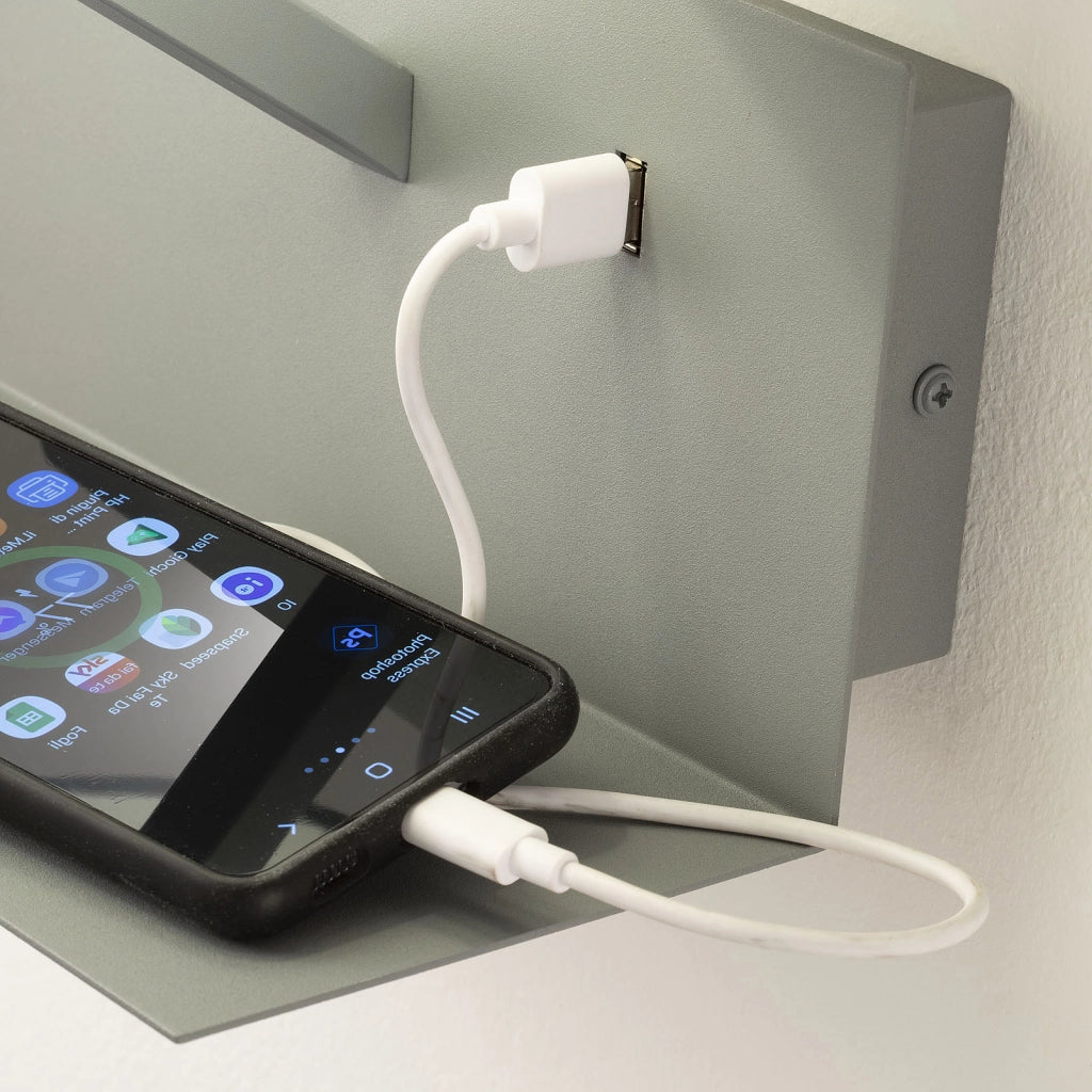 Applique con usb ALIEEN grigio