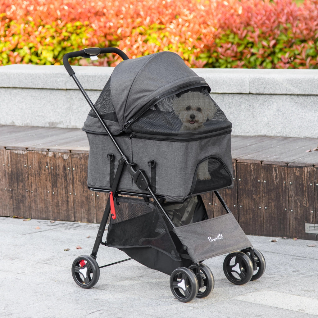 Trasportino Passeggino Cesta per Cani 3 in 1 ¨C zephmum ¨C Grigio