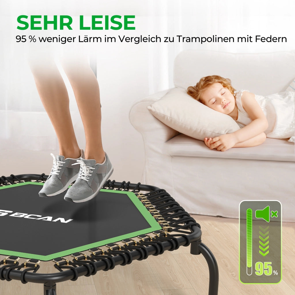 Trampolino Fitness Adulti ¨C Xylo ¨C ? 122 cm, 250 kg, Corde Bungee, Maniglia Regolabile