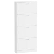 Scarpiera mobile contenitore per scarpe mobile per ingresso/corridoio/soggiorno finitura lucida 59 x 17 x 150 cm legno ingegnerizzato bianco 02_0021306