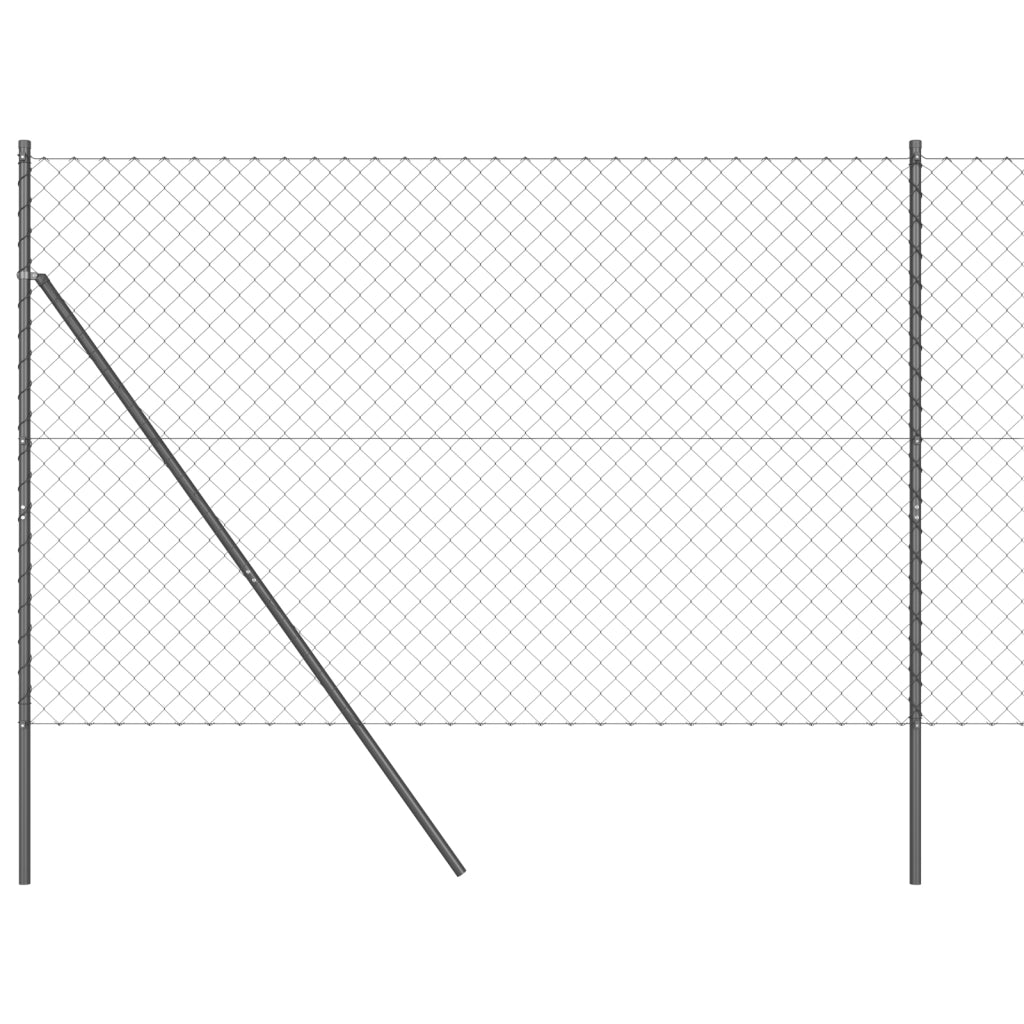 Recinzione in rete metallica Set di 2 Grigio Acciaio 25 x 1.5 m