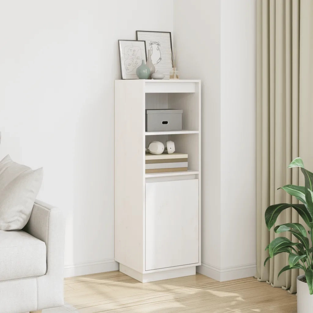 Credenza Bianca 37x34x110 cm in Legno Massello di Pino cod mxl 12598