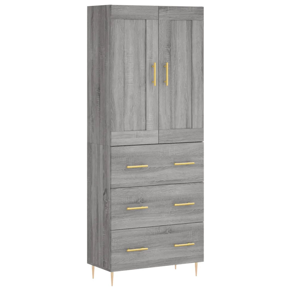 Credenza Grigio Sonoma 69,5x34x180 cm in Legno Multistrato 3199743
