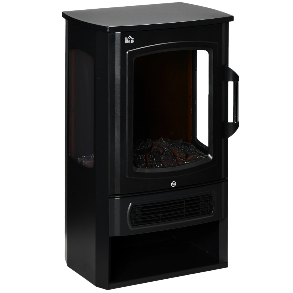 Termocamino elettrico LED 2000 W con fiamme realistiche e termostato automatico; nero; 44;5x32x74 cm