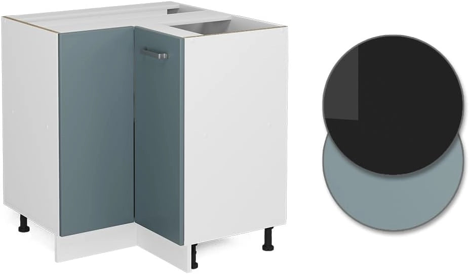 Mobile ad angolo cucina R-Line, Grigio-blu, 75.6 cm senza piano di lavoro, per la libera combinazione all'interno di sistemi cucina modulari