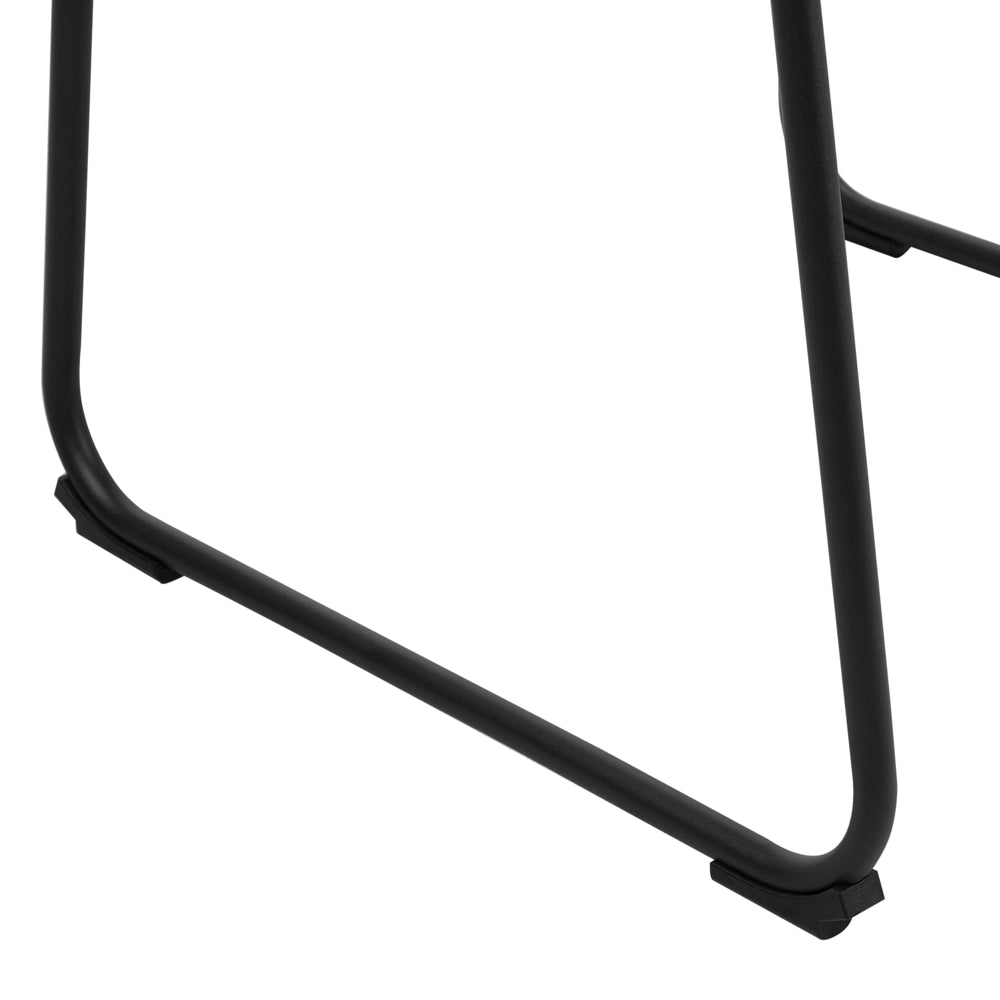 Set di 2 sedie da pranzo con rivestimento in tessuto marrone e gambe nere in stile retrò rustico