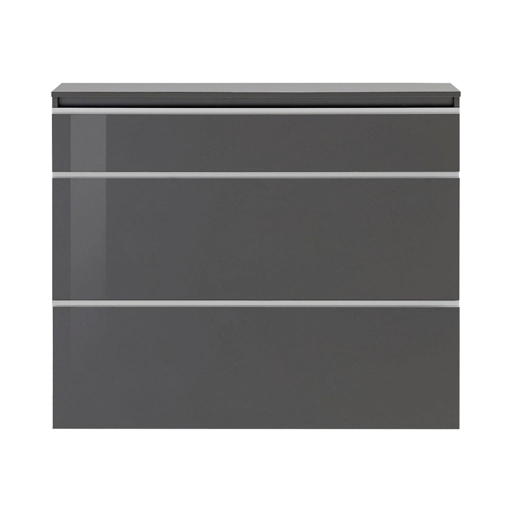 Mobile Portascarpe Amuri, Scarpiera 24 Paia Made in Italy, 120x27x108h cm Nero Antracite Lucido