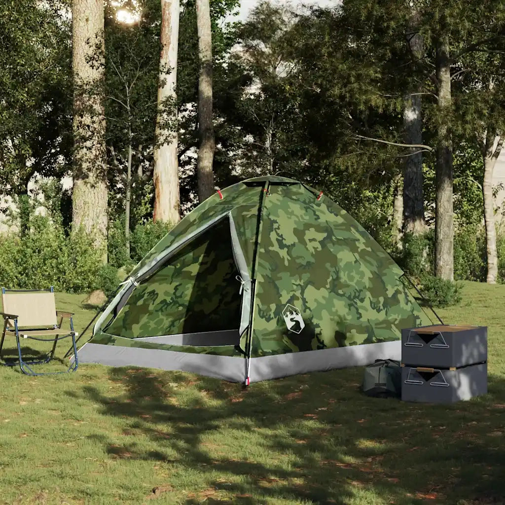 vidaXL Tenda da Campeggio a Cupola 4 Persone Mimetica Impermeabile