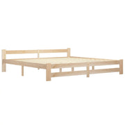 Letto matrimoniale | Letto per adulti | Giroletto senza Materasso 200x200 cm in Legno Massello Pino