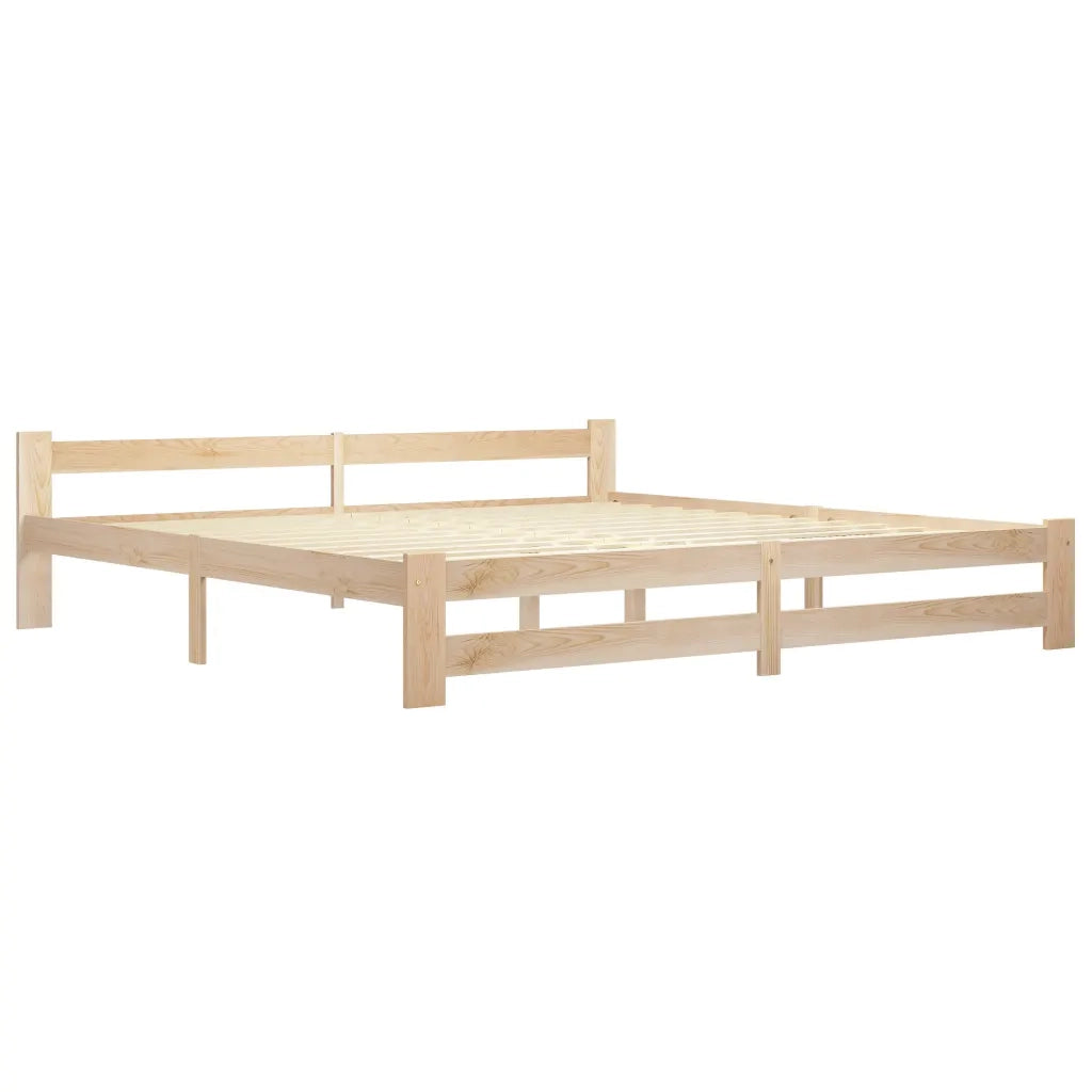 Letto matrimoniale | Letto per adulti | Giroletto senza Materasso 200x200 cm in Legno Massello Pino