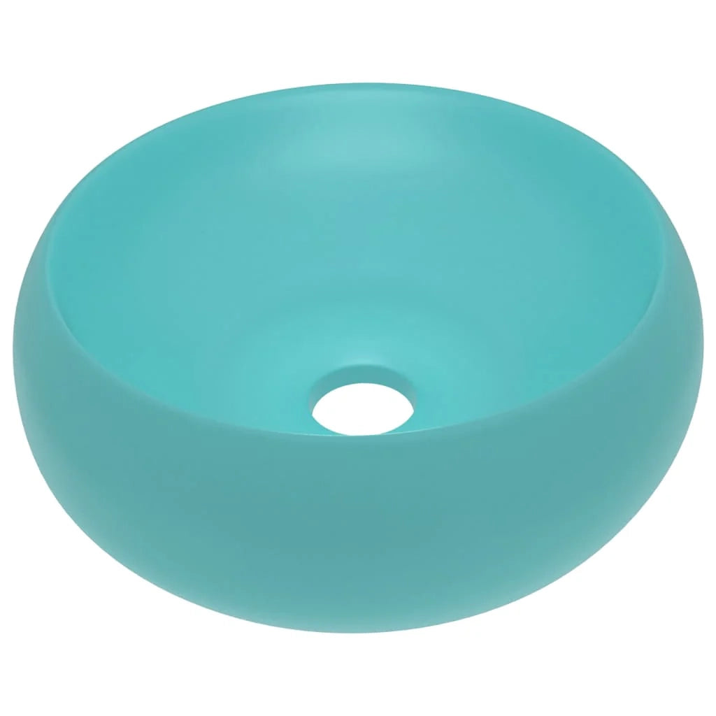 Lavabo rotondo di lusso 40x15 cm in ceramica verde chiaro opaco 02_0002744