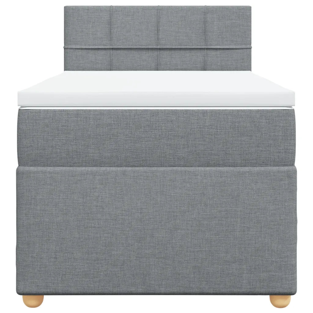 Giroletto a Molle con Materasso Grigio Chiaro100x200 cm Tessuto