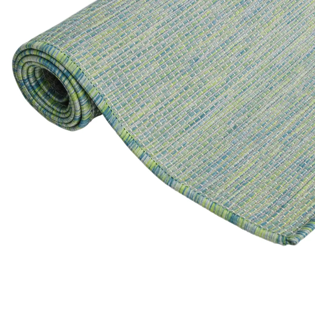 Tappeto da Esterni a Tessitura Piatta 100x200 cm Turchese 340801