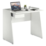 Scrivania Abulele, Scrittoio moderno con cassetto, Tavolo da studio o ufficio porta PC portalibri, Made in Italy, Cm 90x60h80, Bianco