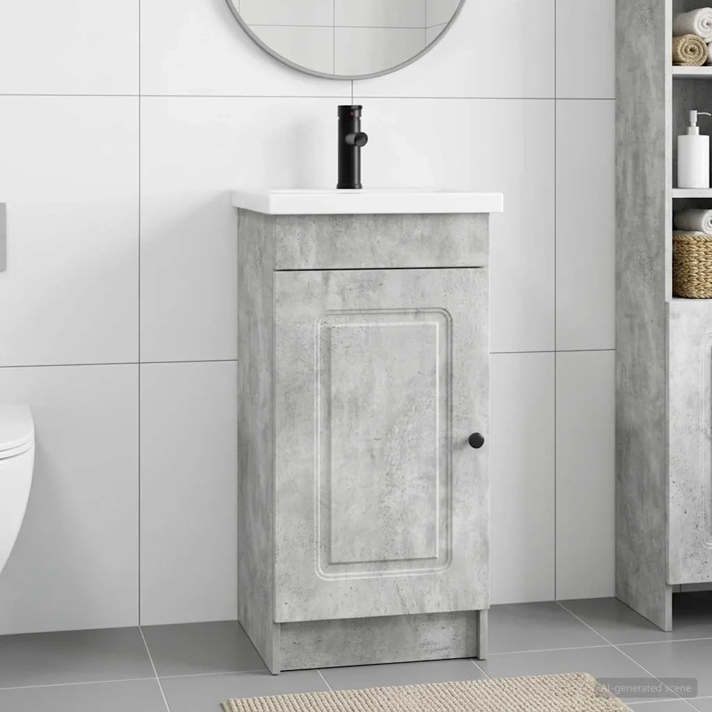 Mobile da bagno con lavabo Grigio Cemento 42 x 40 x 84,5 cm 889997