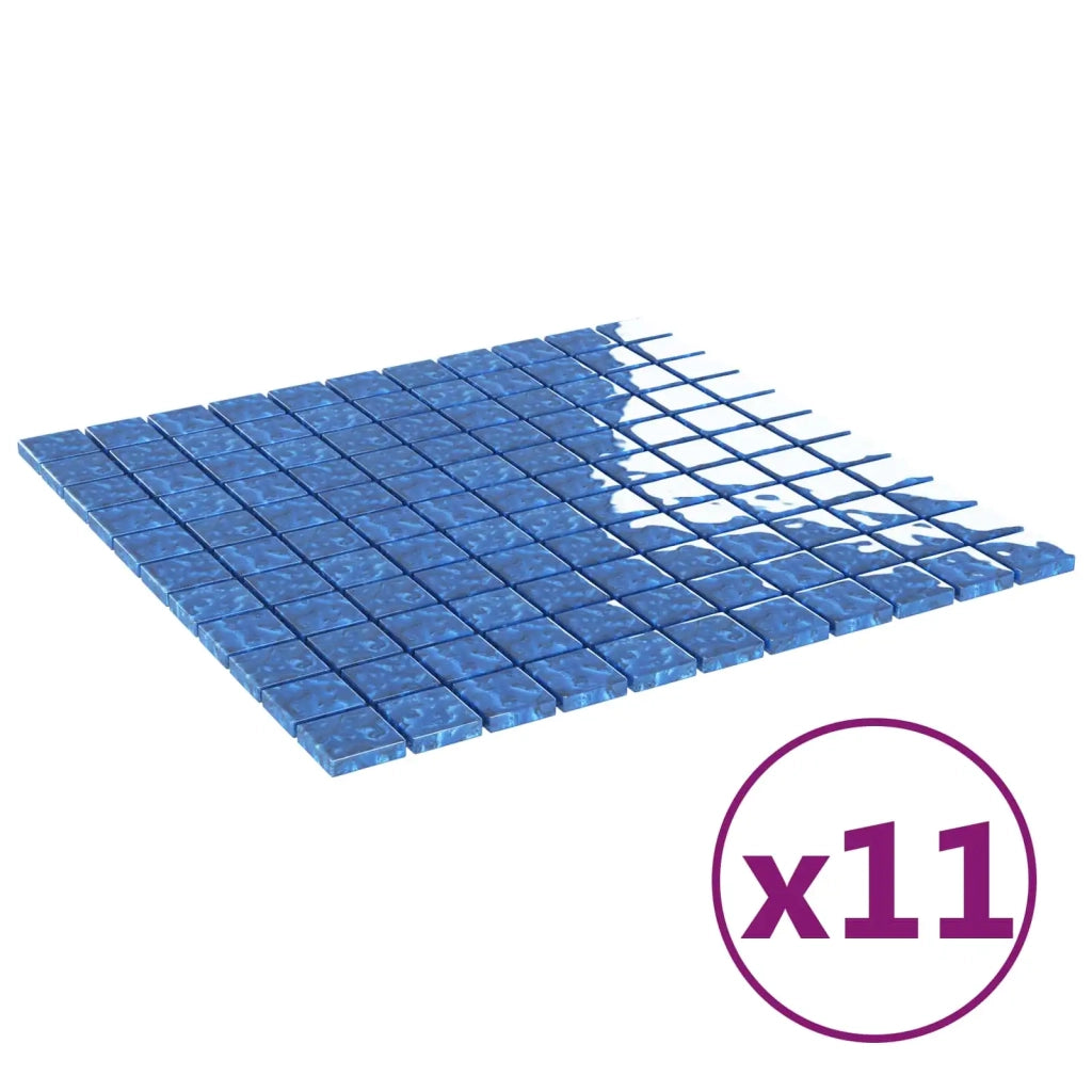 Piastrella Mosaic 11 pcs Blu 50 x 50 cm Vetro 42046762