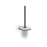 Scopino WC con ciuffo in setole da muro in acciaio inox e Cromall 4433-03 Gedy serie ATENA Nero Opaco