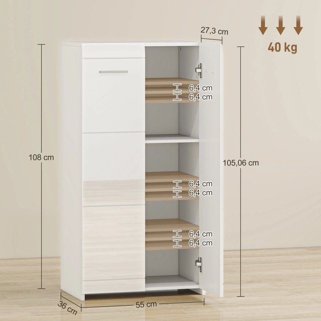 Scarpiera 10 paia ¨C zephmum ¨C bianco 55x36x108cm