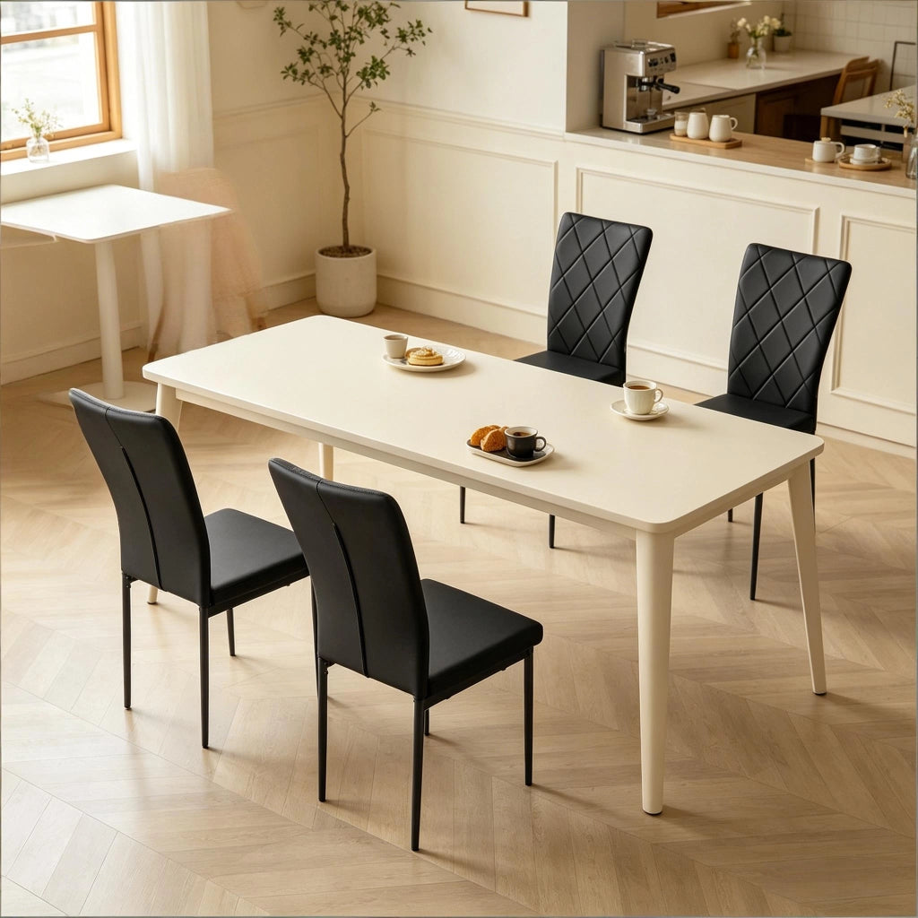 SEDIA da pranzo ergonomica 42 x 94,5 x 59 cm pelle sintetica nera Set da 4 pezzi