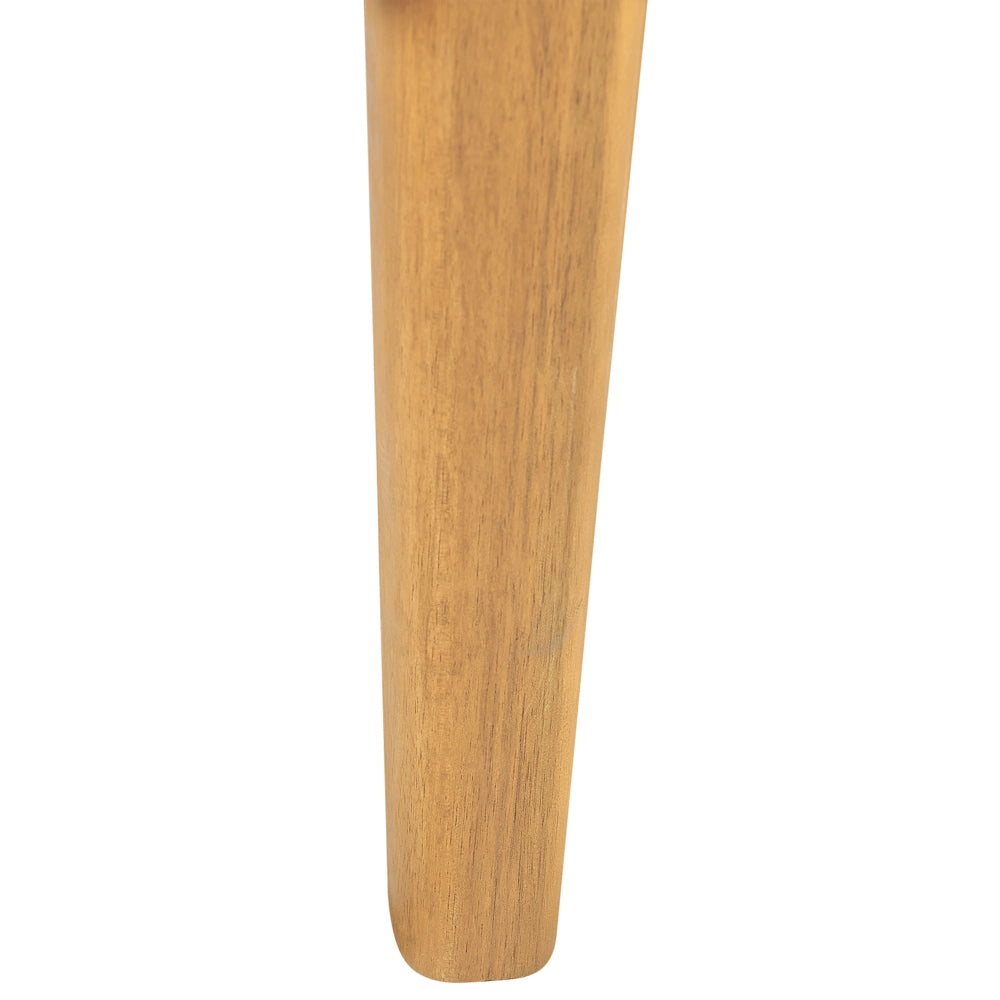 Poltrone da giardino in legno di acacia con tavolino cuscini schienale in poliestere beige chiaro interno esterno