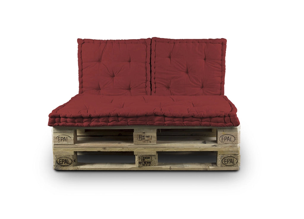 Cuscino Mattonella Per Seduta-Schienale Divani Pallet Cuscino Per Bancale - 80x120 - Bordeaux