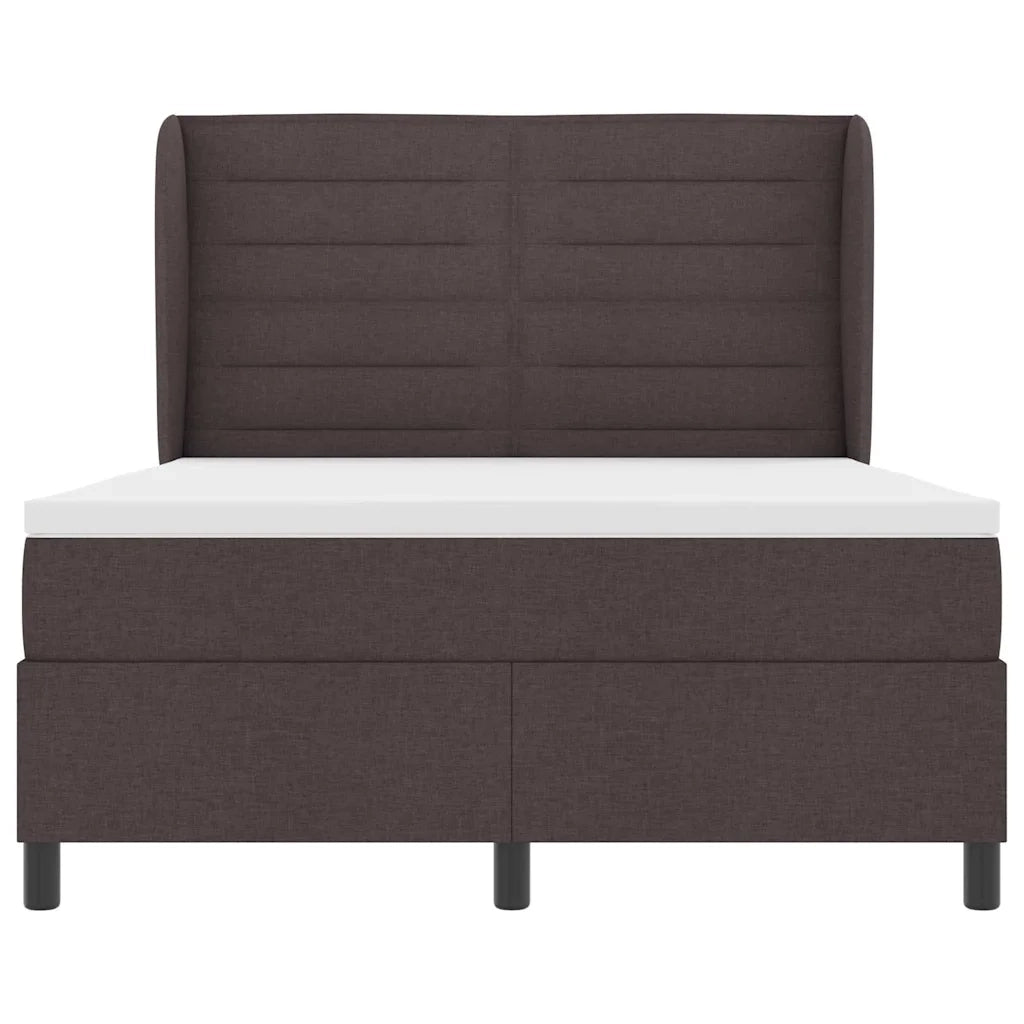 Letto a molle con materasso Marrone scuro 140 x 200 cm Tessuto 3340504