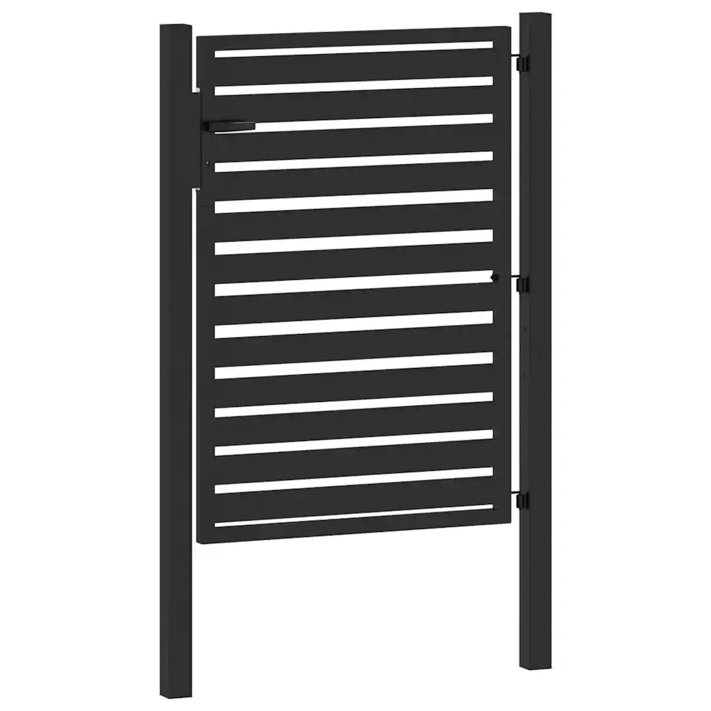 Cancello da Giardino con Serratura Nero 100x120 cm in Alluminio 42004147