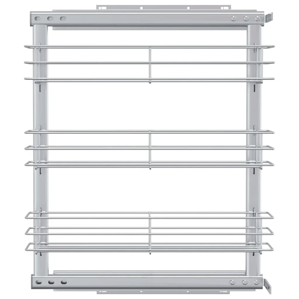 Cestino da Cucina in Rete a 3 Livelli Argento 47x15,5x55,5 cm 50968