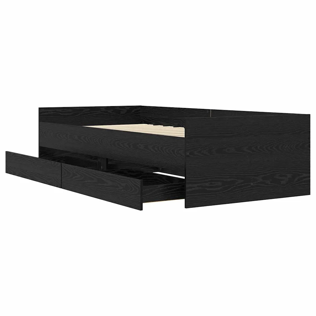 Struttura del letto Rovere Nero 90 x 190 cm Pino massello