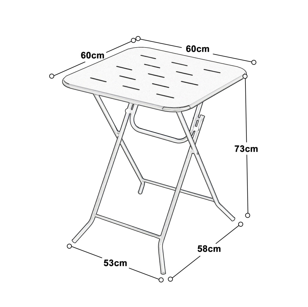 Set bistrot da esterno pieghevole verde con 2 sedie e tavolo