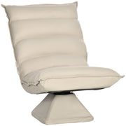 EasyComfort Poltrona in Tessuto Imbottita Girevole a 360° e Reclinabile a 3 Livelli 62x70x95cm, Beige