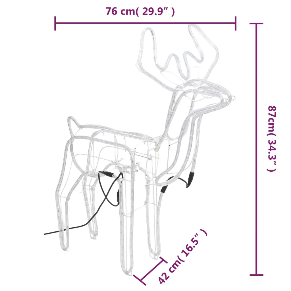 Figure Natalizie Renne con Teste Mobili 3 pz Bianco Caldo 3154310