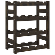 Portabottiglie per 16 Bottiglie Nero Legno Massello di Pino CFW1861468