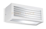 GES313-  APPLIQUE 1 LUCE ATTACCO E27 IP4 COLORE BIANCO L.25XH.10,8CM