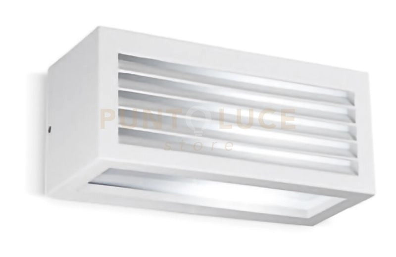 GES313-  APPLIQUE 1 LUCE ATTACCO E27 IP4 COLORE BIANCO L.25XH.10,8CM