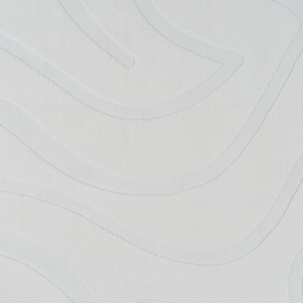 Tappeto da salotto rettangolare jacquard 160 x 230 cm a pelo corto bianco sporco Stile Moderno